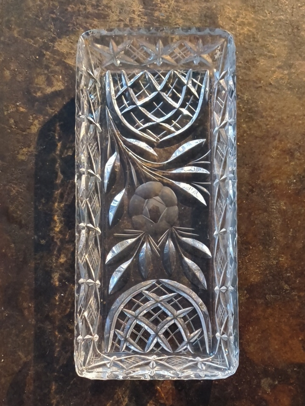 Vintage 4x10 Cut Decorative Tray - Elegant Floral Design